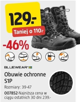 Obuwie ochronne S1P Rozmiary: 39-47 Bluewear promocja w Jula