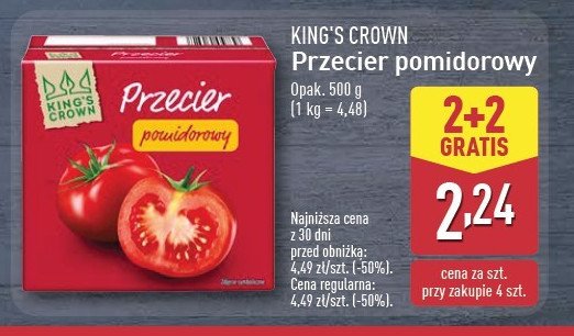 Przecier pomidorowy King's crown (aldi) promocja w TOPAZ