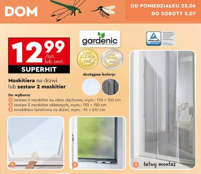 Moskitiery na okno 130 x 150 cm czarne Gardenic promocja