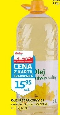 Olej rzepakowy Auchan na co dzie艅 (logo zielone) promocja