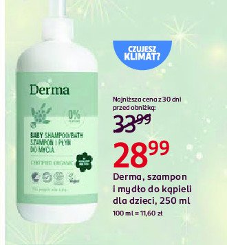 Szampon i mydło do kąpieli Derma eco baby promocja w Rossmann