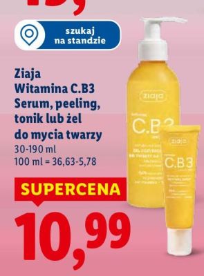 Peeling do mycia twarzy Witamina C, B3 promocja w Lidl