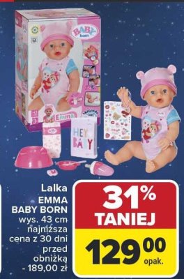 Lalka EMMA BABY BORN wys. 43 cm promocja w Carrefour