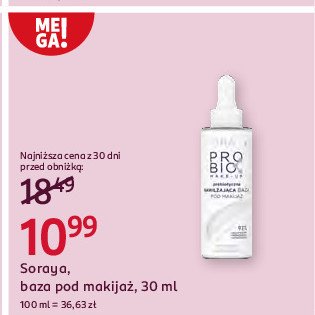 Baza nawilżająca pod makijaż Soraya probio make-up promocja w Rossmann