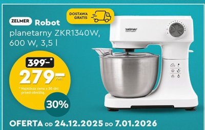 Robot planetarny ZELMER ZKR1340W, 600 W, 3.5 l promocja w Biedronka