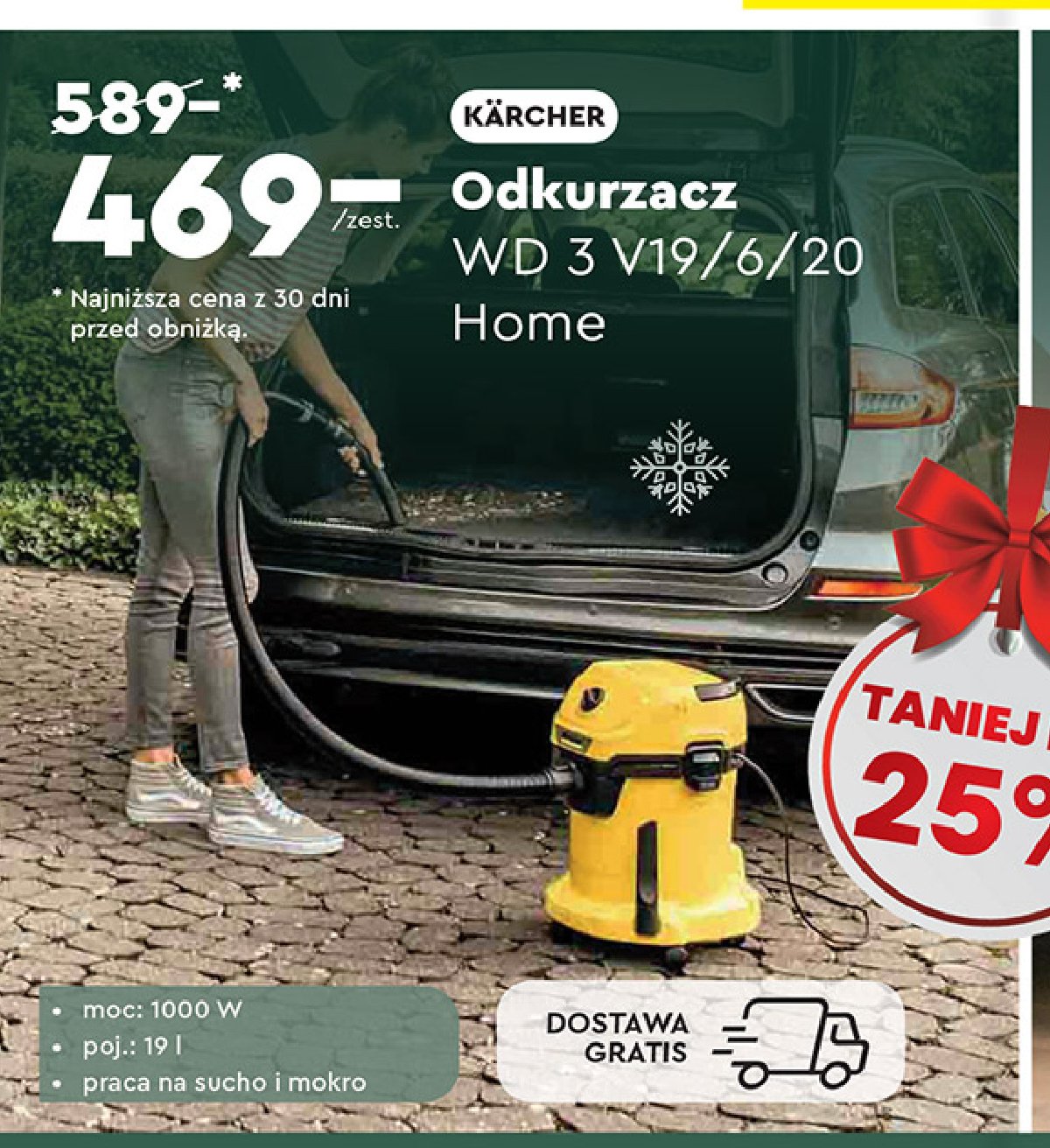 Odkurzacz wd 3 v19/6/20 home Karcher promocja w Biedronka