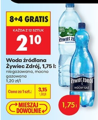 Woda źródlana Żywiec Zdrój 1,75l niegazowana promocja w Biedronka