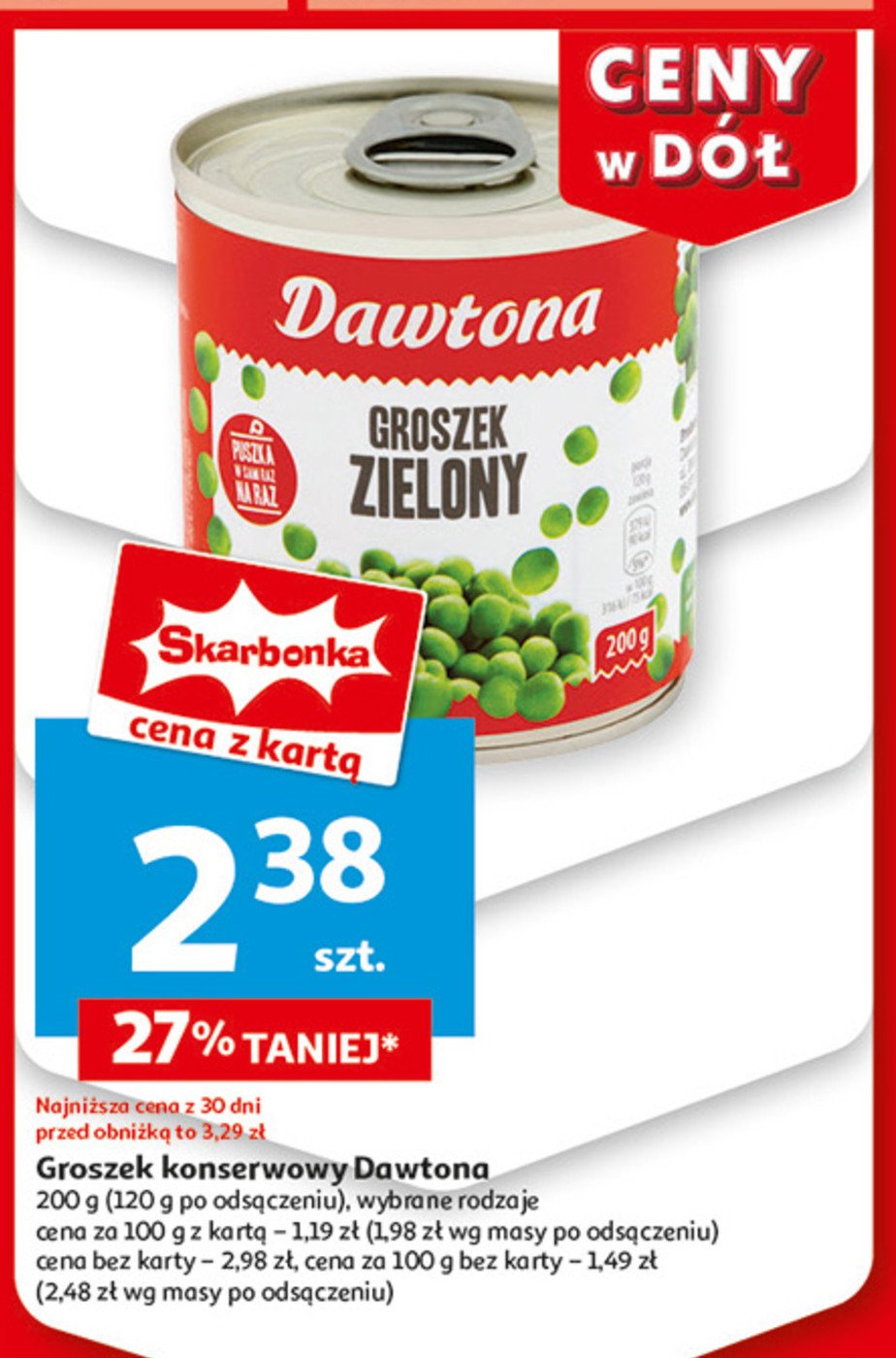 Groszek zielony Dawtona promocja w Auchan