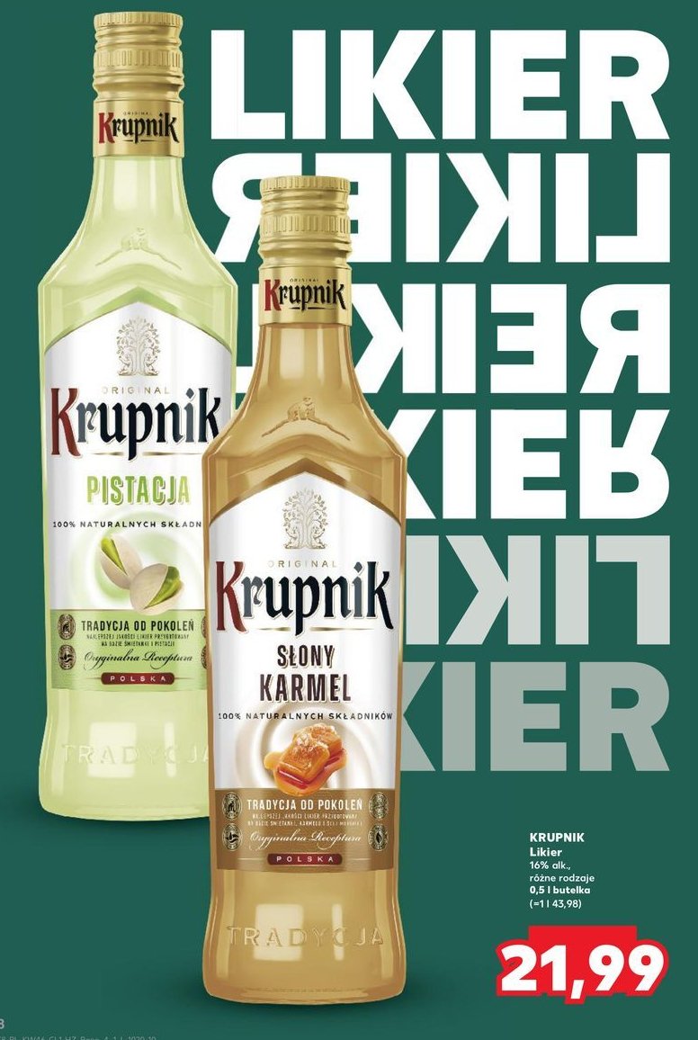 Wódka Krupnik pistacja promocja