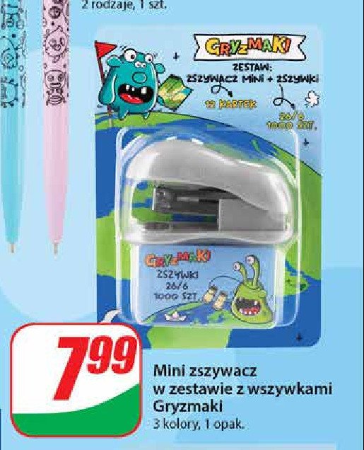 Zszywacz mini + 1000 zszywek Gryzmaki promocja