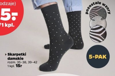 Skarpetki damskie różne wzory 5-pak promocja w Netto