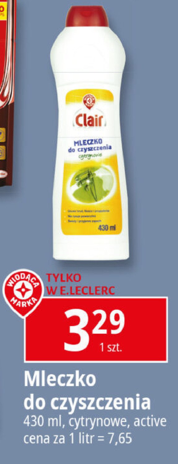 Mleczko do czyszczenia activ Wiodąca marka clair promocja