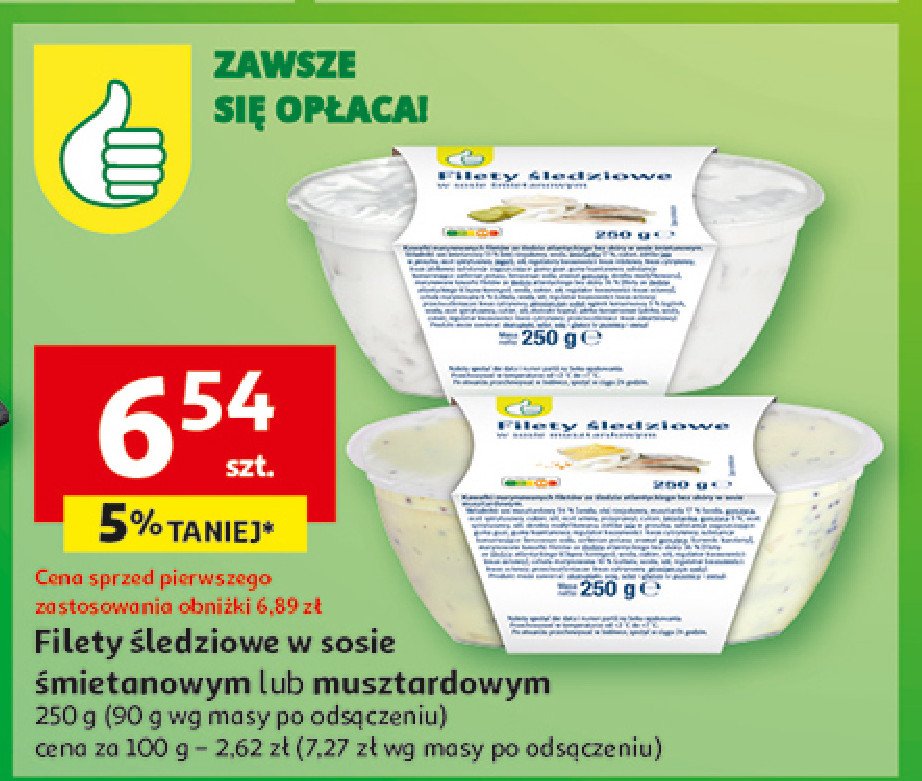 Filety śledziowe w sosie musztardowym Podniesiony kciuk promocja