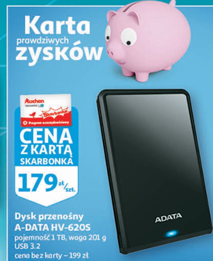 Dysk przeno艣ny hv-620s 1tb 3.2 usb Adata promocja