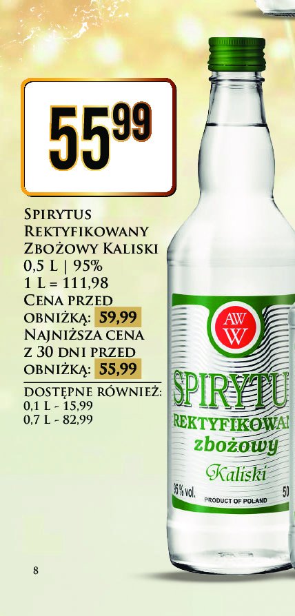 Spirytus SPIRYTUS KALISKI promocja