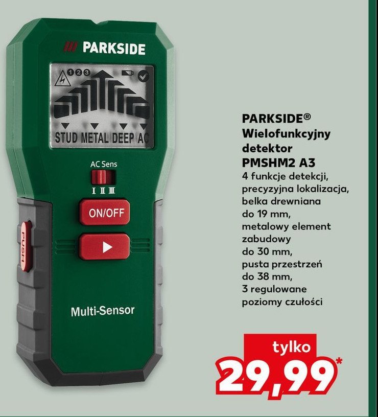 Detektor wielofunkcyjny 4 w 1 Parkside promocja