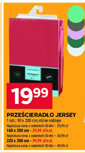 Przescieradło z jerseyu wym. 90 x 200 cm promocja