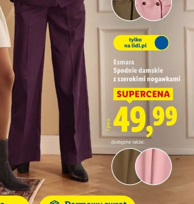 Spodnie damskie z szerokimi nogawkami Esmara promocja w Lidl