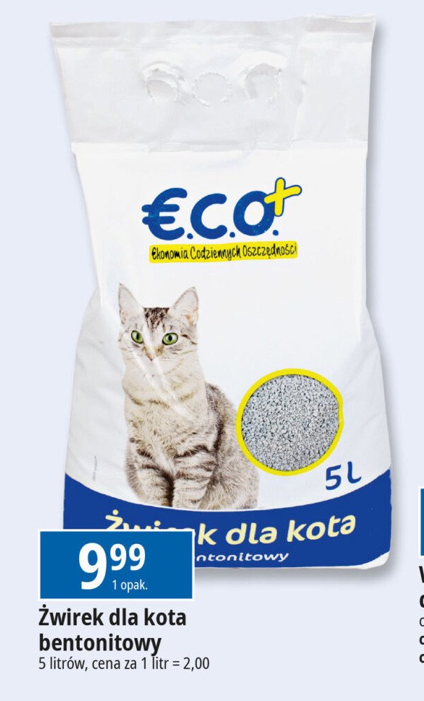 Żwirek dla kota Eco+ promocja w Leclerc