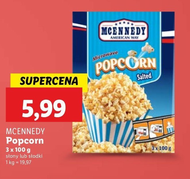 Popcorn do mikrofal贸wki s艂odki Mcennedy promocja