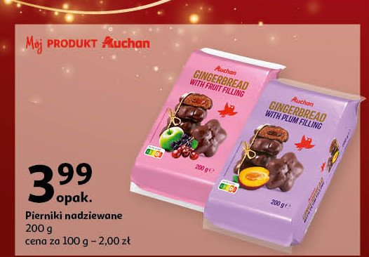 Pierniki z nadzieniem owocowym Auchan promocja w Auchan