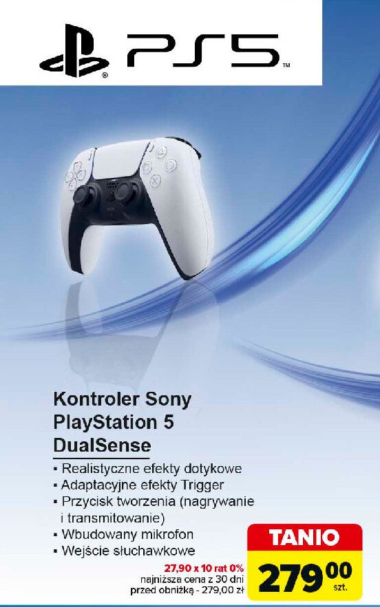 Kontroler dual sense biały Sony playstation 5 promocja w Carrefour