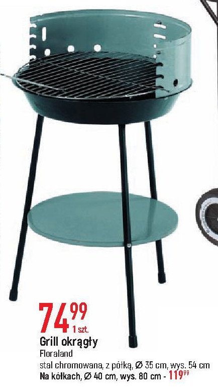 Grill na k贸艂kach 40 cm Floraland promocja