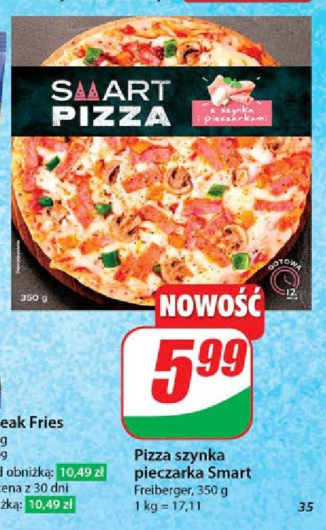 Pizza szynka pieczarka smart promocja w Dino