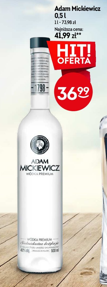 Wódka Adam mickiewicz promocja w Żabka