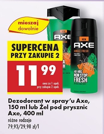 Zel pod prysznic Axe jungle fresh promocja w Biedronka