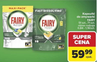Kapsułki do zmywarki FAIRY 51 szt. różne rodzaje promocja w Carrefour