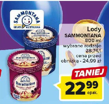 Lody barattolino waniliowe z nadzieniem ze s艂onego karmelu SAMMONTANA promocja