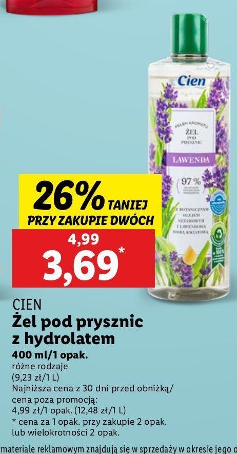 Żel pod prysznic lawenda Cien promocja