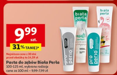 Pasta do zębów Biała Perła 100-125 ml, wybrane rodzaje promocja w Auchan