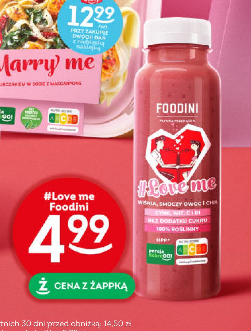 Płynna przekąska #love me Foodini promocja w Żabka