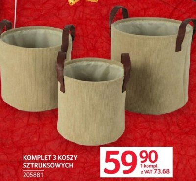 Komplet 3 koszy sztruksowych promocja w Selgros