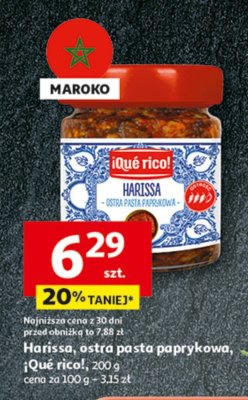 Harissa, ostra pasta paprykowa ¡Qué rico! promocja w Auchan