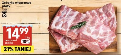 Żeberka wieprzowe płaty promocja w Delikatesy Centrum