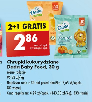 Chrupki wielozbożowe z dynią i bananem Dada baby food promocja