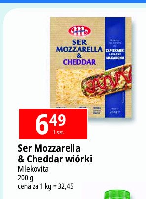 Ser wiórki mozzarella & cheddar Mlekovita promocja