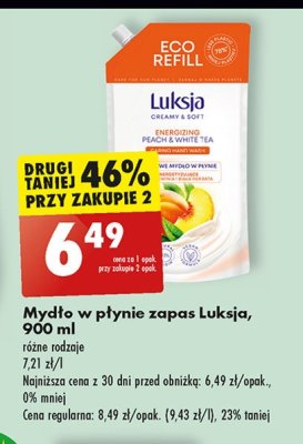 Mydło w płynie peach & white tea Luksja creamy & soft promocja