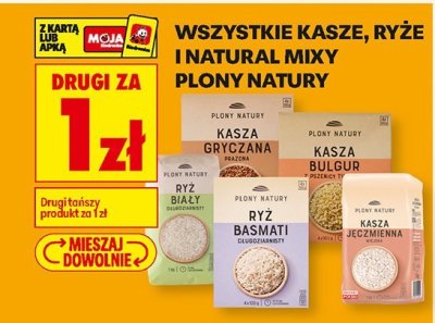 Kasza: gryczana, bulgur, ryż biały, basmati, jęczmienna Płony Natury promocja w Biedronka
