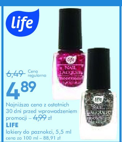 Lakier do paznokci Life nail lacquer Life (super-pharm) promocja w Super-Pharm