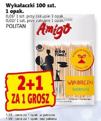 Wykałaczki 100 szt. POLITAN Amigo promocja w Prim Market