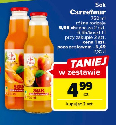 Sok jabłkowo-pigwowy Carrefour extra promocja