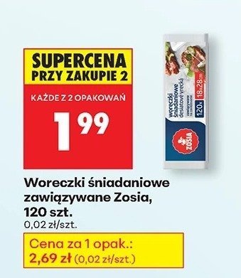 Woreczki śniadaniowe zawiązywane 120 szt. promocja w Biedronka