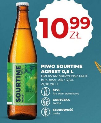 Piwo Sourtime Agrest 0,5 l Browar Maryensztadt promocja w Duży Ben