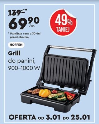 Grill do panini HOFFEN 900-1000 W promocja w Biedronka