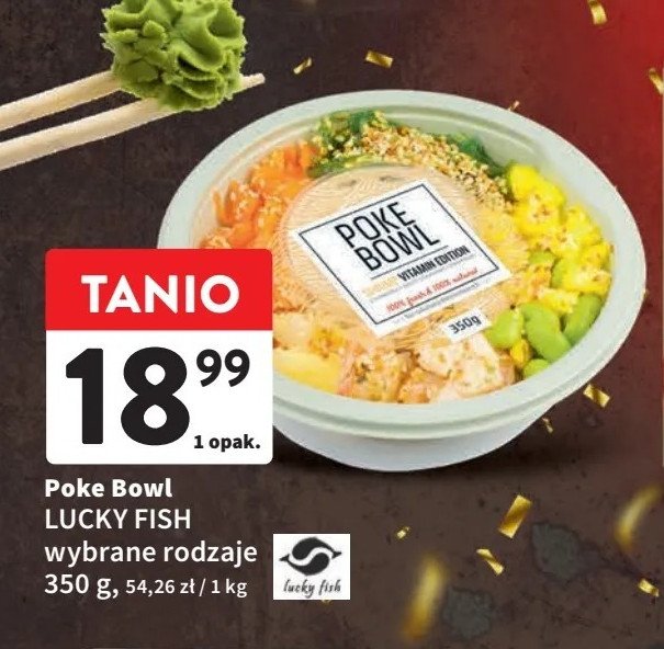 Sałatka poke bowl salmon Lucky fish promocja