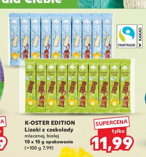 Lizaki z bia艂ej czekolady zaj膮czki K-classic promocja